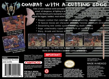 WeaponLord (USA) box cover back